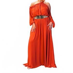 NEW NINA CHEYENNE rust radiance maxi dress in terra cotta
